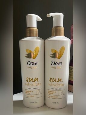 Dove Body Love Sun Exposed Skin Rehydrate Body Cleanser Bundle of 2 Bottles!
